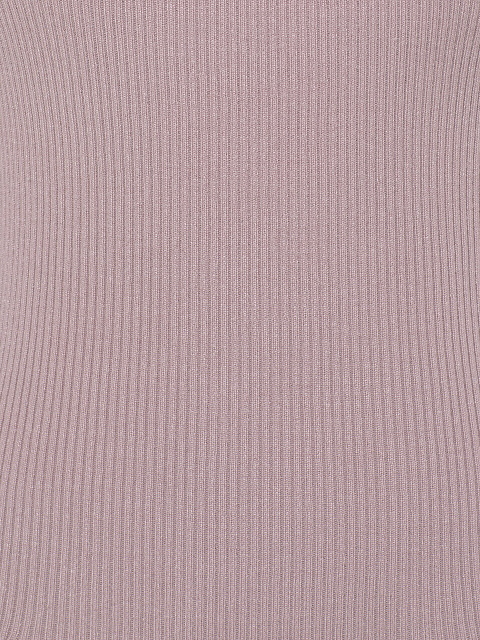 Dust Rose Ribbed Jersey L/S Round Neck Bodysuit, 3