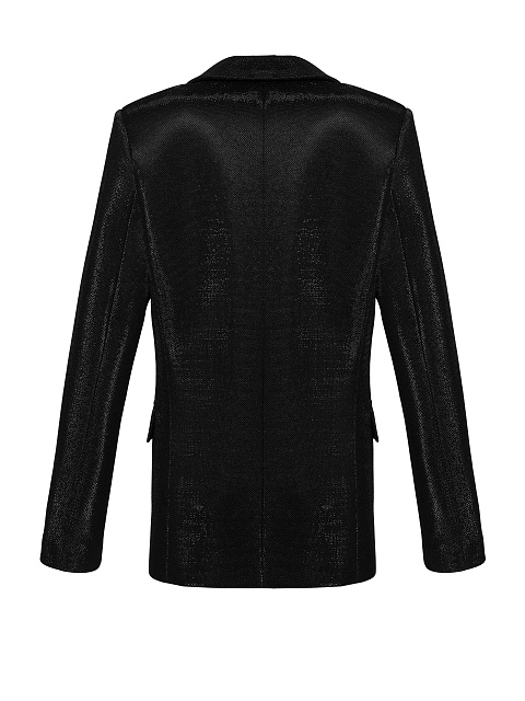 Black single-breasted jacket with lurex, 3