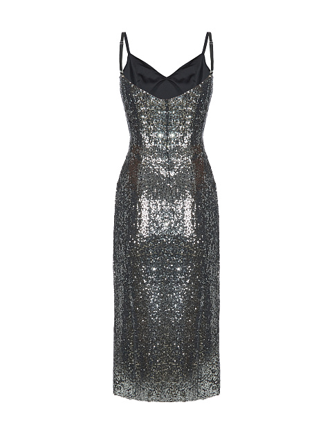 Silver Sequined Midi Dress, 2 Silver Sequined Midi Dress, 2