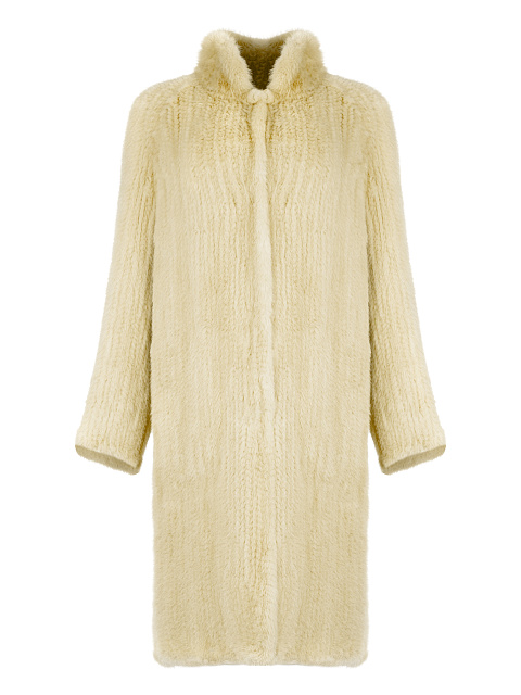 Yellow Knitted Mink Fur Coat, 1
