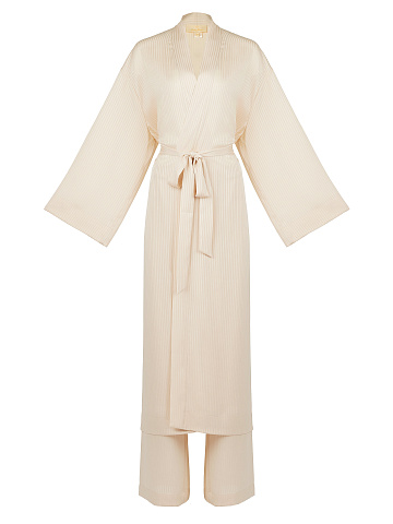 Beige Chiffon Coat & Trousers, 2