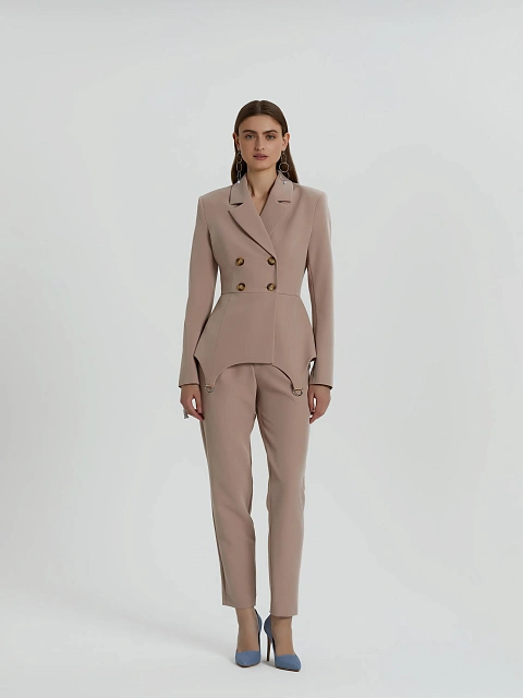 Pale Rose Double-Breasted Peplum Pantsuit, 5 Pale Rose Double-Breasted Peplum Pantsuit, 5