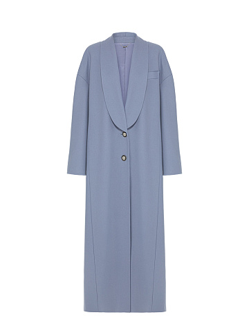 Blue Single-breasted Wool Coat, 1