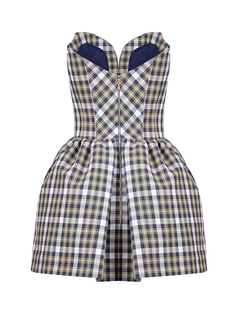 Yellow & Blue Cotton Mini Dress, 2 Yellow & Blue Cotton Mini Dress, 2