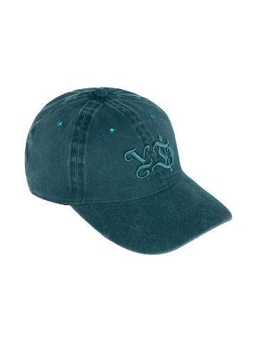 Turquoise YD Embroidered Vintage Denim Cap, 1