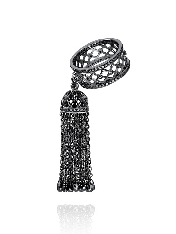 Black Diamond & Black Gold & Tassel Ring, 1