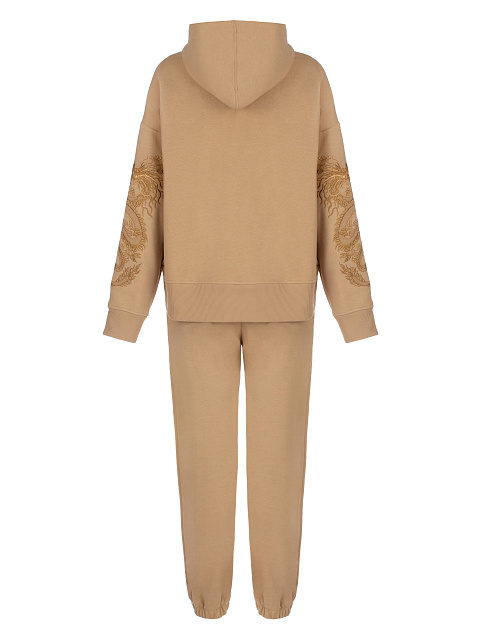 Dragons Embroidered Brown Jersey Suit, 2