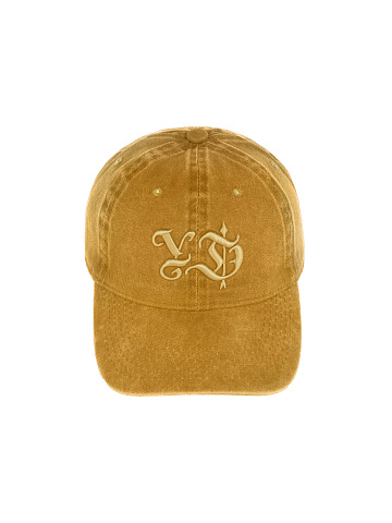 Mustard Yellow YD Embroidered Vintage Denim Cap, 2
