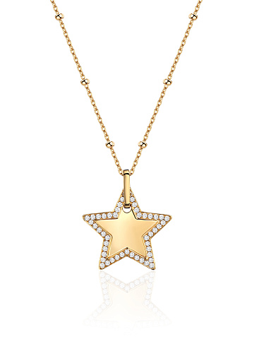 Yellow gold necklace with star-shaped pendant, 1 Yellow gold necklace with star-shaped pendant, 1