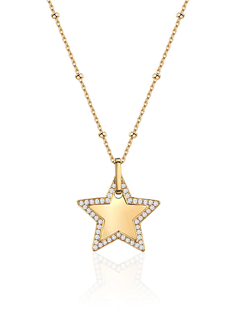 Yellow gold necklace with star-shaped pendant, 1