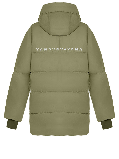 Khaki Green Unisex Hooded Puffer Jacket, 3 Khaki Green Unisex Hooded Puffer Jacket, 3