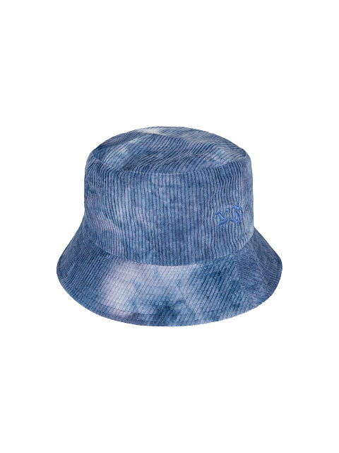 Dark Blue Tie-dye & Dark Blue Embroidery Corduroy Bucket Hat, 1