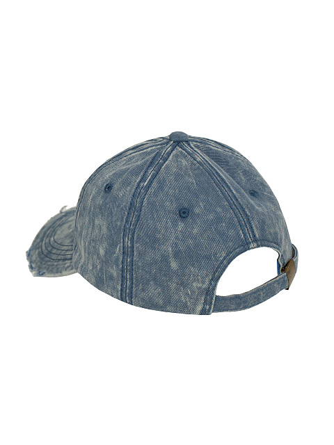 Light Blue Suede Trim YD Washed Denim Cap, 3