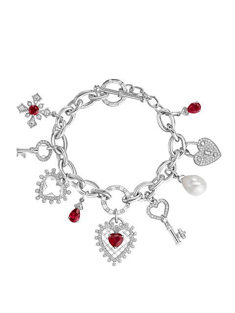 White gold bracelet with charms, 1