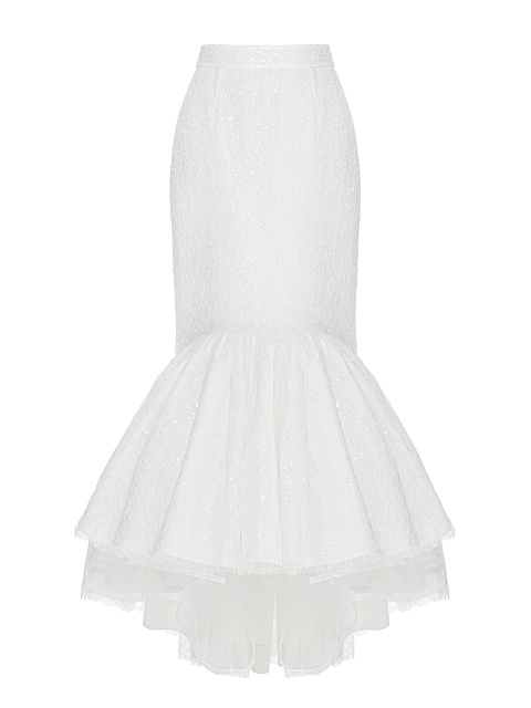 White taffeta maxi skirt, 1 White taffeta maxi skirt, 1