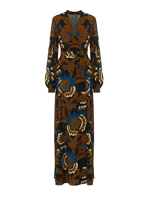 Brown floral-print maxi dress, 1