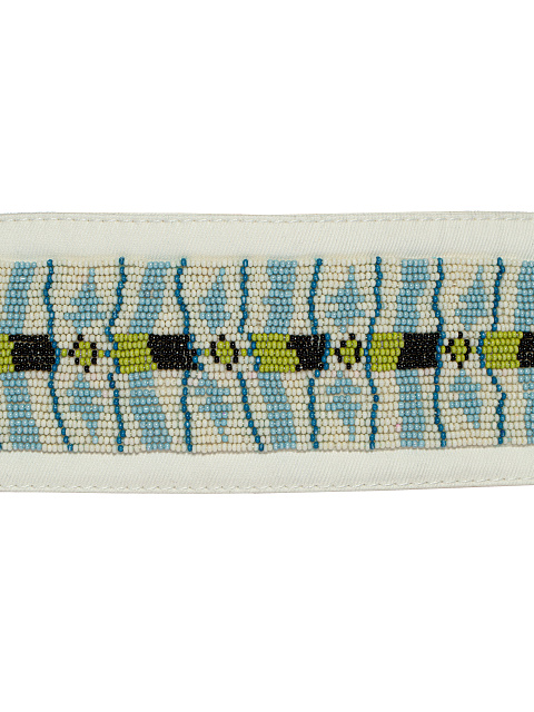 White Bead-Embellished Cotton Belt, 3