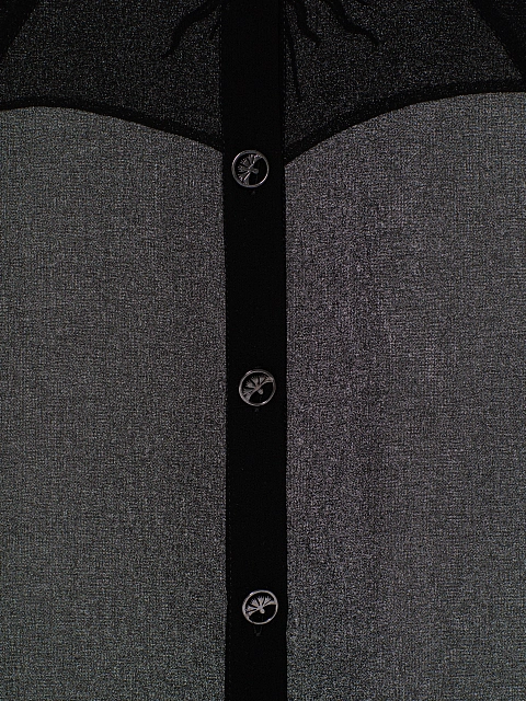 Black Embroidered Chiffon Blouse, 3