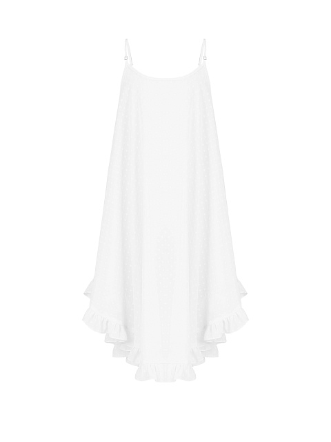 Optic White Polka-Dot Chiffon Girl's Sundress, 1