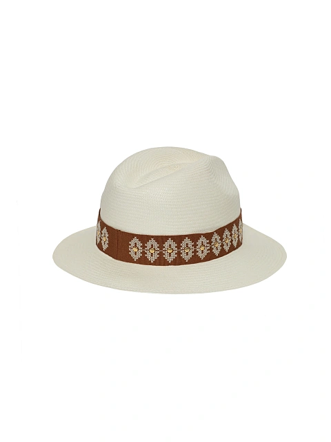 Embroidery & Studs Embellished Straw Hat, 3