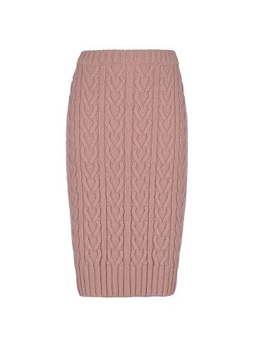 Pink Cable Knit Midi Skirt, 2
