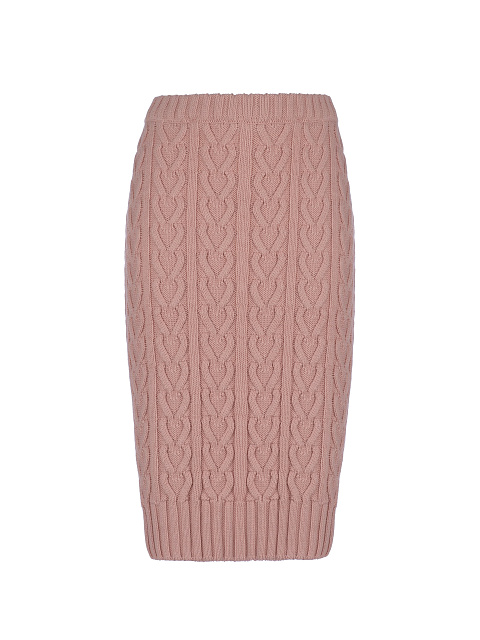 Pink Cable Knit Midi Skirt, 2