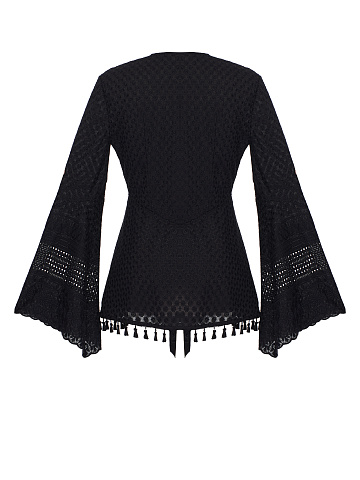 Black Cotton Lace Blouse, 2