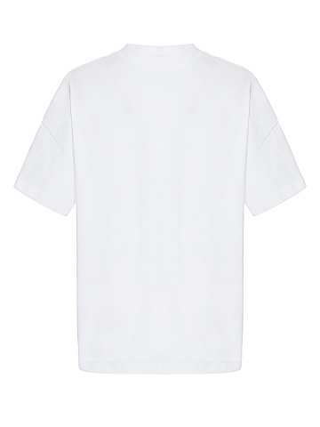 Men's White Back Print Cotton T-shirt, 1