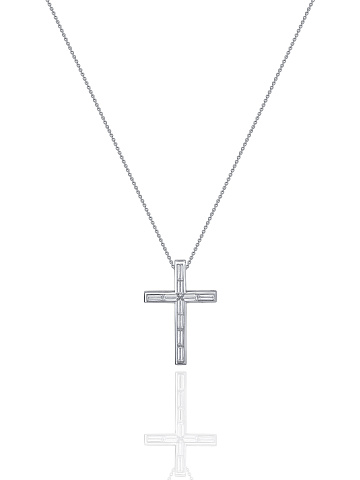 White Gold & Diamonds Cross Necklace, 1