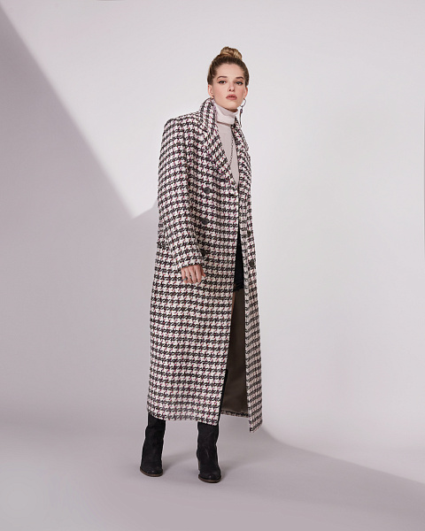 Ivory Houndstooth Tweed Coat, 7