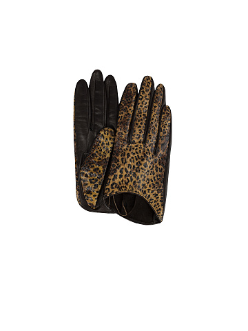 Leopard-Print Lambskin Gloves, 1