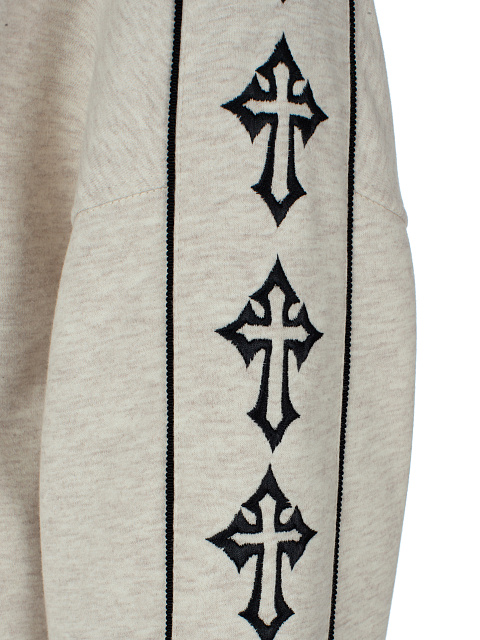 Beige Jersey Set With Black Embroidery, 5