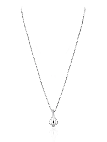 White gold necklace with garlic-shaped pendant, 1