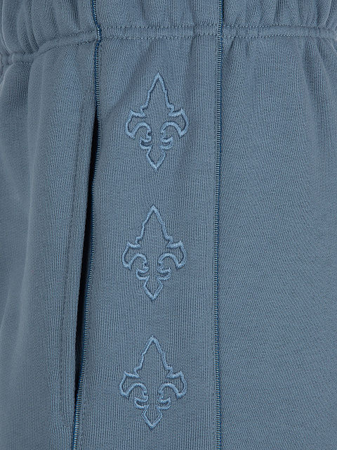 Blue Grey Jersey Set With Lily Embroidery, 6