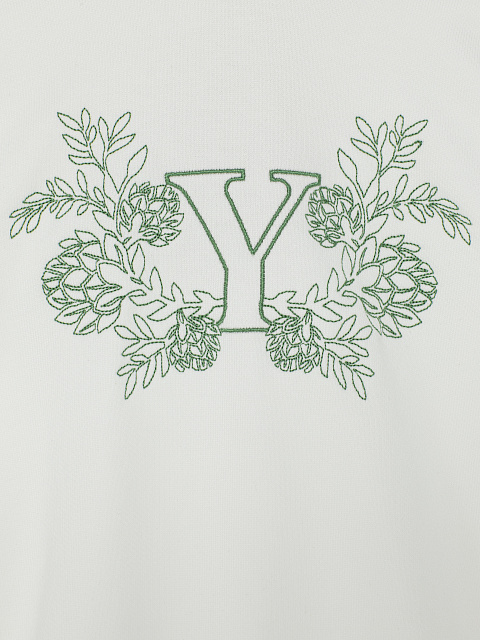 Cropped white hoodie with embroidery, 4