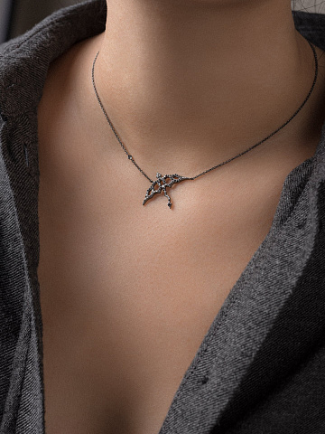 Black Gold & Black Diamonds Dragon Necklace, 2