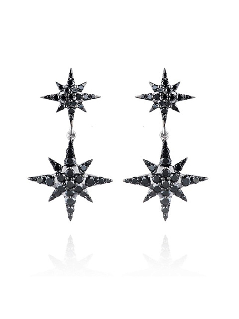 Earrings in blackened gold and diamonds, 1