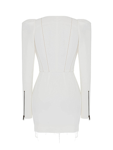 White denim dress with zipper, 2