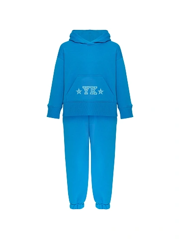 Kid's Bright Blue "YK" Embroidered Jersey Tracksuit, 1