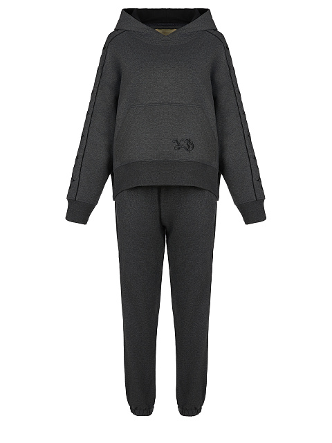 Grey Jersey Set With Cross Embroidery, 1