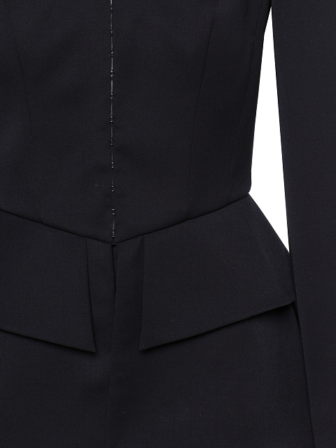 Black Two-piece Suit Of Jacket With Slits And Trousers, 12
