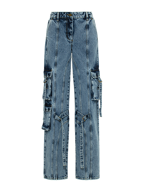 Blue Wide Leg Cargo Jeans, 1 Blue Wide Leg Cargo Jeans, 1