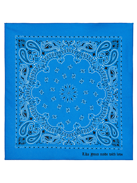 Aqua Blue Cotton Paisley Printed Bandana, 1