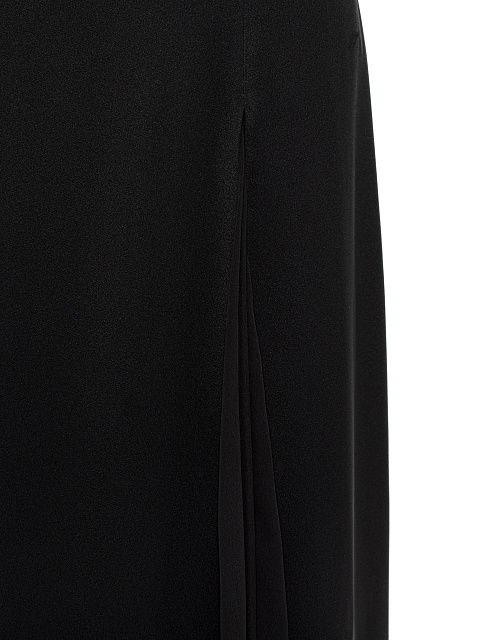 Black Silk Maxi Dress With Chiffon & Lace Cape, 6
