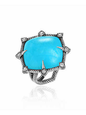 Amazonite & Cubic Zirkonia Ring, 1