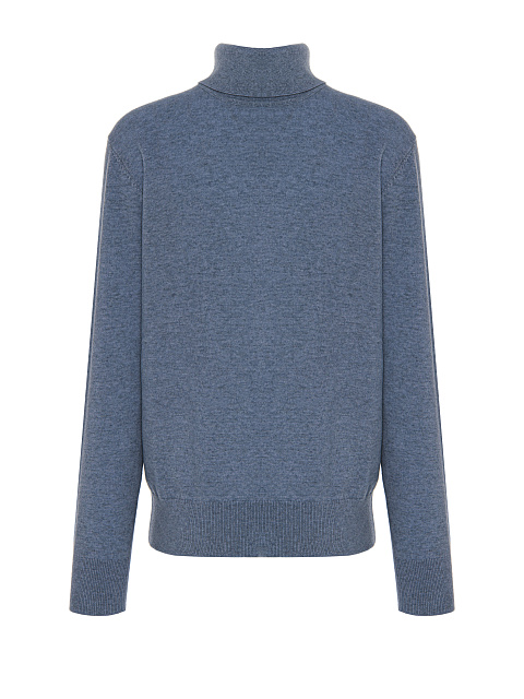 Men's Blue Cashmere Turtleneck Sweater, 1