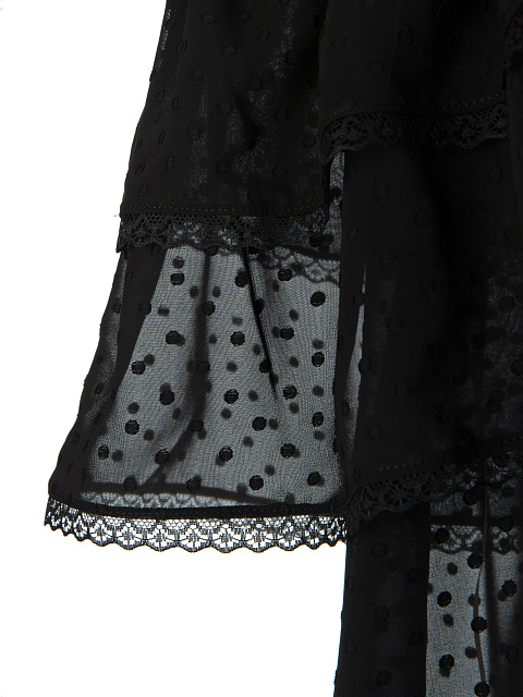 Black Chiffon Off Shoulder Top, 3