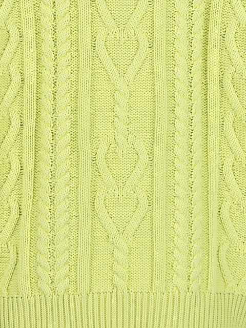 Lime Green Distressed Cable Knit Sweater, 3