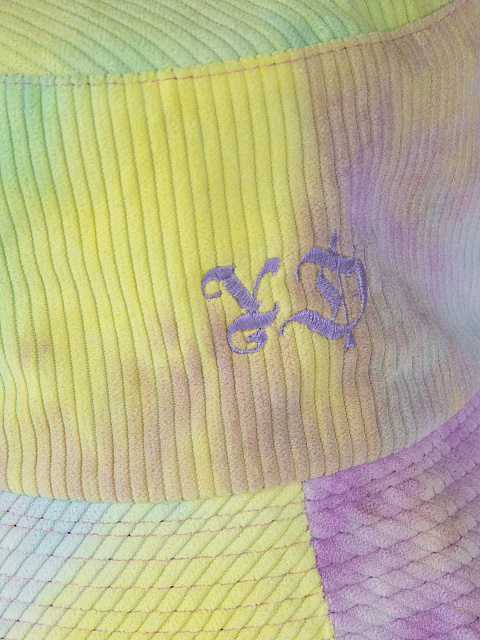 Tie-dye & Lilac Embroidery Corduroy Bucket Hat, 3