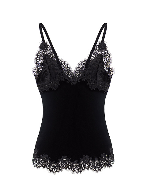 Black Velvet Top With Lace, 2